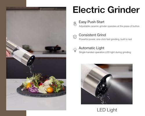 Electric Salt and Pepper Grinder Set