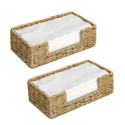 Tissue Holder Wicker Woven Basket Bathroom Decor Hand Towel Toilet Paper