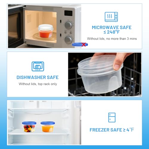 6 Pack Freezer Containers with Screw On Lids (6 Count)