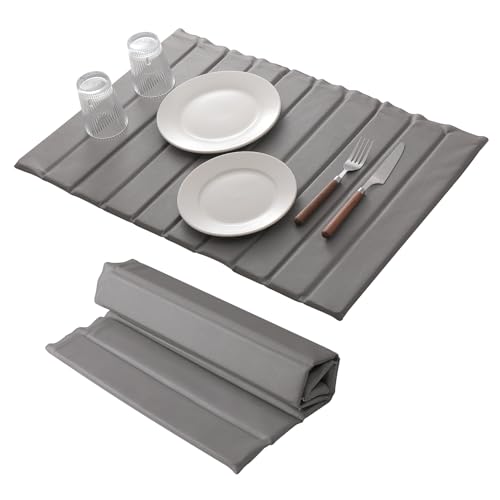 Stone Dish Drying Mat with PU Leather Surface for Kitchen Counter