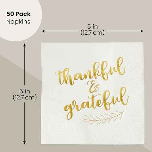 50 Pack Thanksgiving Cocktail Napkins Party Supplies Table Decorations (50 Count)