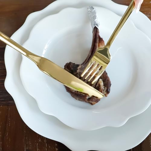 Gold Silverware Set with Hexagon Handle 20 Pieces Service for 4 (4 Count)