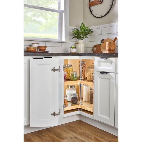 28" Kidney Shape Dual Tier Lazy Susan for Corner Base Cabinets