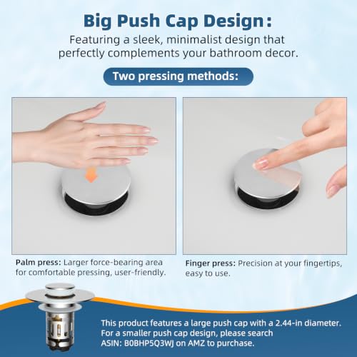2 Pack Upgraded 3 in 1 Bathroom Sink Drain Strainer (2 Count)