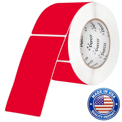 Red 3x5 Inch Perforated Sticker Labels