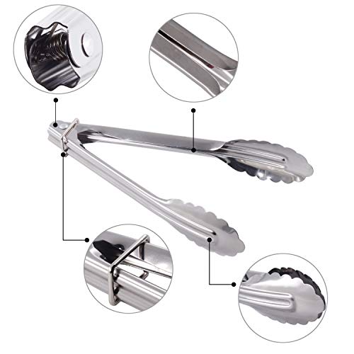 Mini Stainless Steel Serving Tongs Small Tongs Set (3 Count)