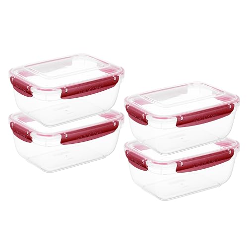 Plastic Food Storage Containers with Airtight Lids (4 Count)