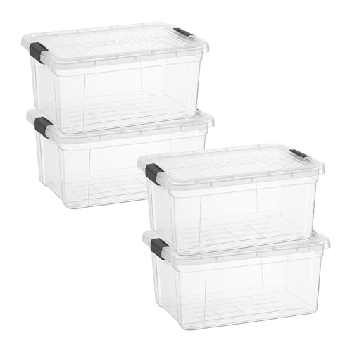 21 Quart Clear Plastic Storage Boxes with Lids (4 Count)