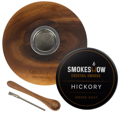 Premium Walnut Wood Cocktail Smoke with One 4 oz tin of Wood Chips. Great for Whiskey & Old Fashion. Coated in Safe Food Natural Beeswax