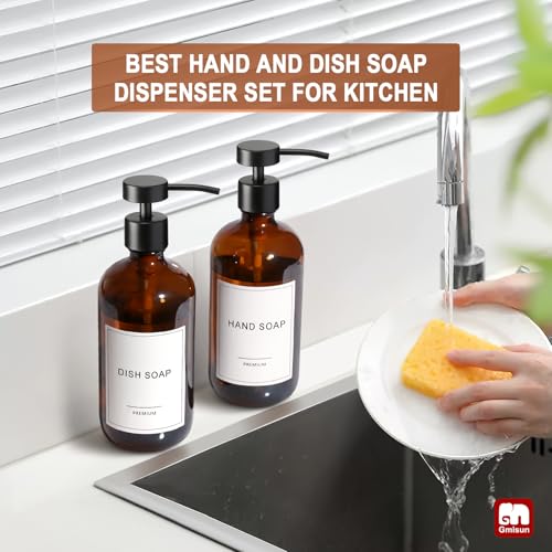 Amber Glass Soap Dispenser (4 Count)