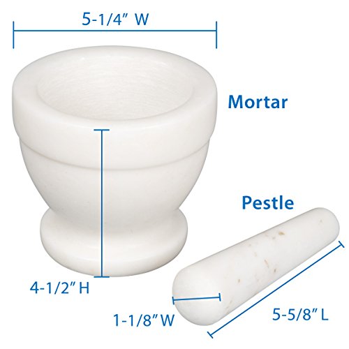 Natural Marble Mortar and Pestle Set Guacamole Molcajete Bowl Kitchen Spices Herbs Pesto Grinder