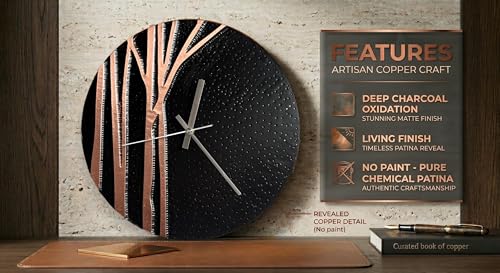 Handmade Copper Wall Clock Artisan Touch in Every Piece