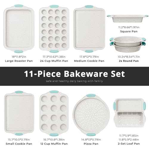 11-Piece Non-Toxic Bakeware Set – Nonstick, Stackable & Oven Safe Pans set