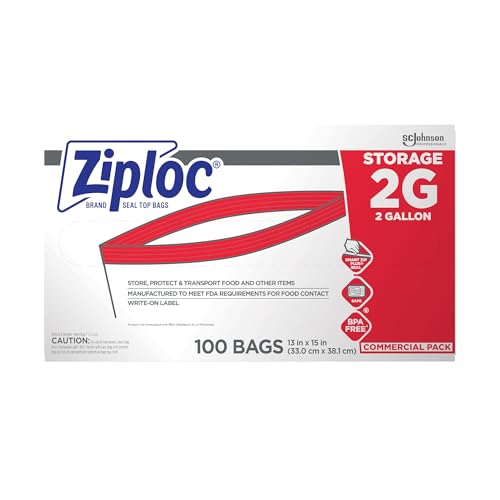 Ziploc Brand Food Storage 2 Gallon Bags (100 Count)