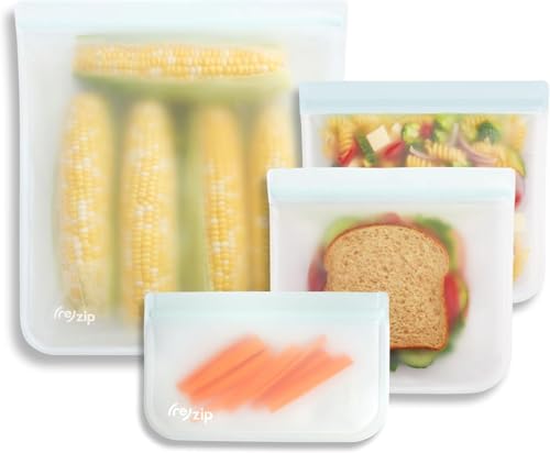 Reusable Lunch & Leftovers Freezer Storage Bags (4 Count)