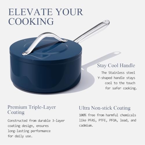 Premium Ceramic Sauce Pan with Lid