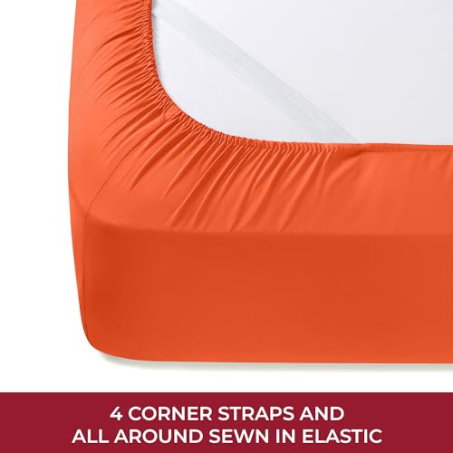 Iconic 4-PC, Ultra Soft Sheet Set (RV/Short Queen, Poppy Orange)
