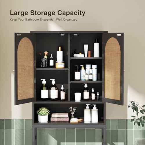 Rattan Toilet Storage Cabinet