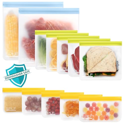 12 Pack Dishwasher Safe Reusable Freezer Bags (12 Count)