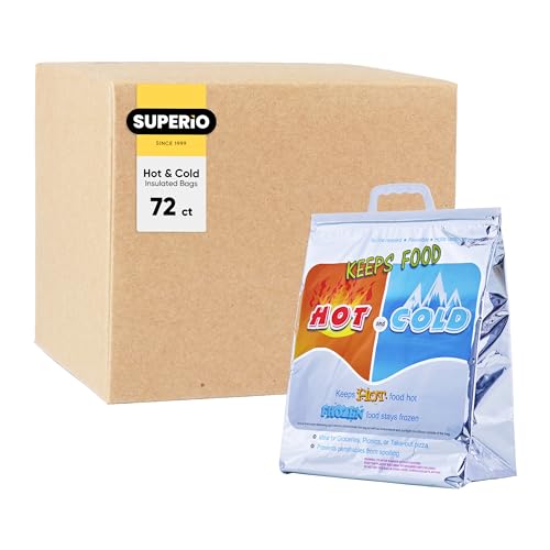 Hot and Cold Insulated Bags for Food Delivery (72 Count)