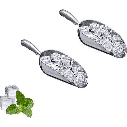 Elsa - 12-Ounce Aluminum Ice Scoops (Set of 2), Cast Aluminum Utility Scoops, Food-Grade, Good for Home and Commercial Use, NOT Dishwasher-Safe, Hand-Wash Recommended (2 Count)