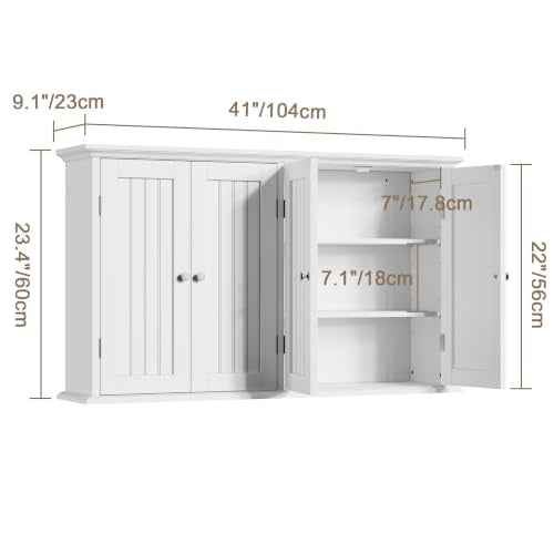 Laundry Cabinet with 4 Doors and Adjustable Shelves