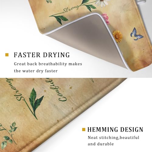 Inspirational Flower Dish Drying Mat