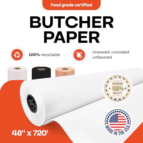 White Butcher Paper Roll 48" x 8640" (2880 Sq Ft)