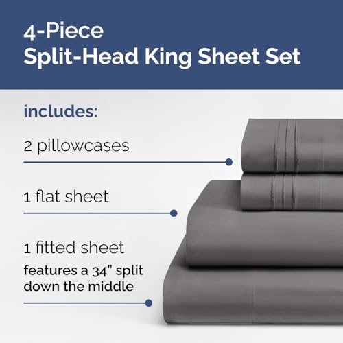 Flex Top Split Head King 4 Piece Sheet Set