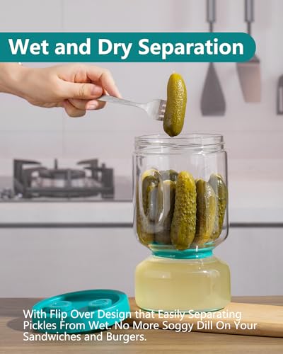 Pickle Jar with Strainer Flip