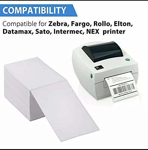 Fanfold 4 x 6 Direct Thermal Labels White Perforated Shipping Labels 500 Labels