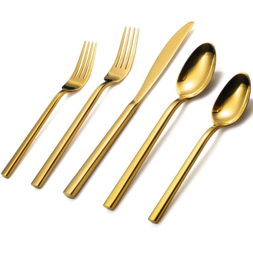 Cube Gold 20 Piece Flatware Set (17.49 Count)