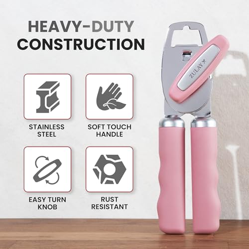 Heavy Duty Stainless Steel Can Opener Manual with Bottle Opener