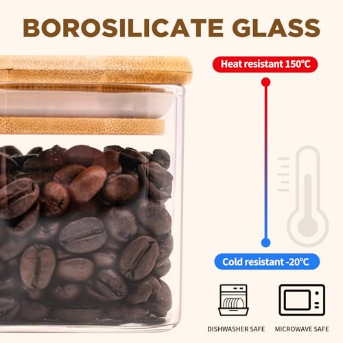 Glass Food Storage Jars Square 61oz (3 Count)