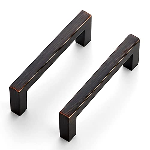 Oil Rubbed Bronze Cabinet Handles Solid Drawer Pulls 3 Inch 15 Pack (15 Count)