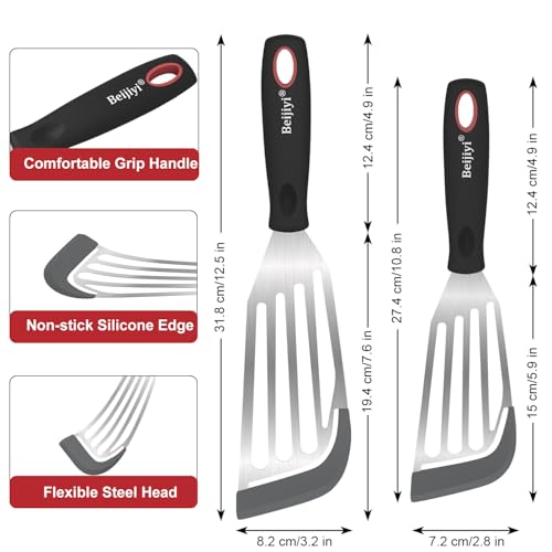 2 Piece Silicone Fish Spatula for Nonstick Cookware (2 Count)