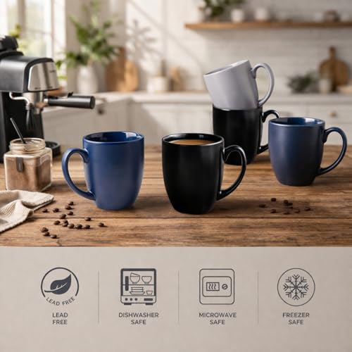 16 oz Coffee Mugs Set of 6 (6 Count)