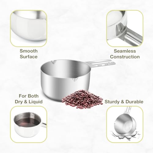 18/8(304) Stainless Steel Measuring Cup Set(1CUP & 2CUP) (2 Count)