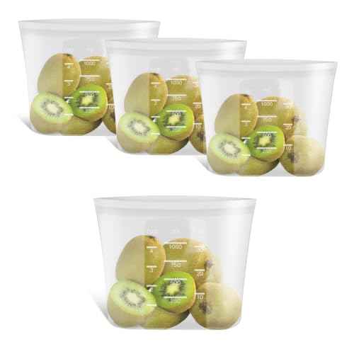 100% Platinum Silicone Reusable Food Storage Bags (4 Count)