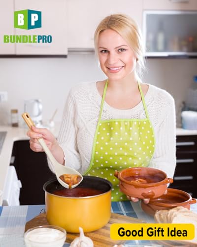 Silicone Soup Ladle and Pasta Spoon Set with Wooden Handle (2 Count)