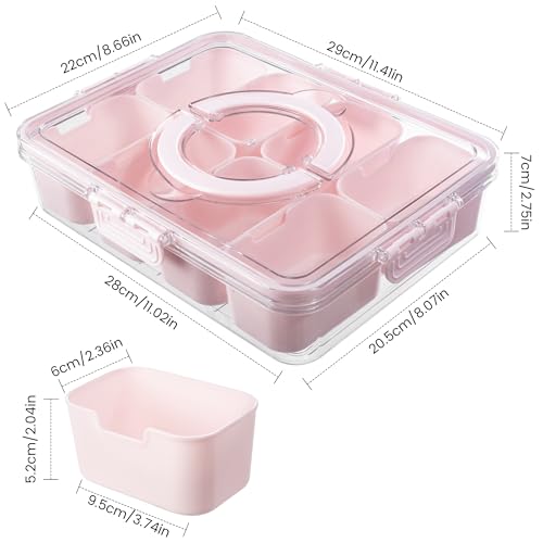 Divided Serving Tray with Lid and Handle