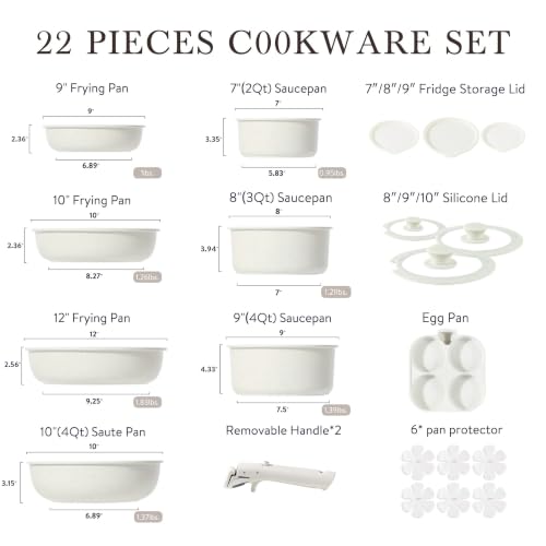 22pcs Pots and Pans Set Non Stick
