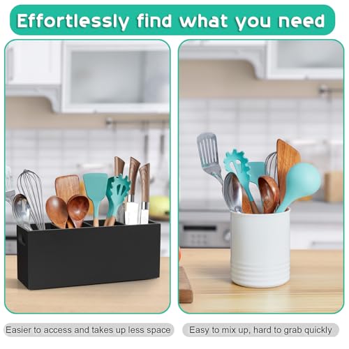 Large Utensil Holder with Removable Divider