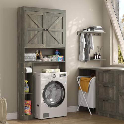 32.3''W Over The Toilet Storage Cabinet with Barn Doors