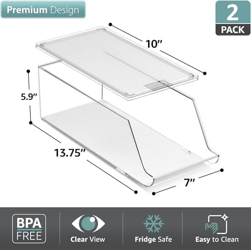 Clear Skinny Can Organizer for Fridge (2 Count)