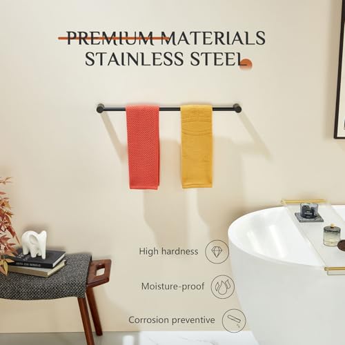 Towel Rack Black Bathroom Wall Mounted Towel Holder 20