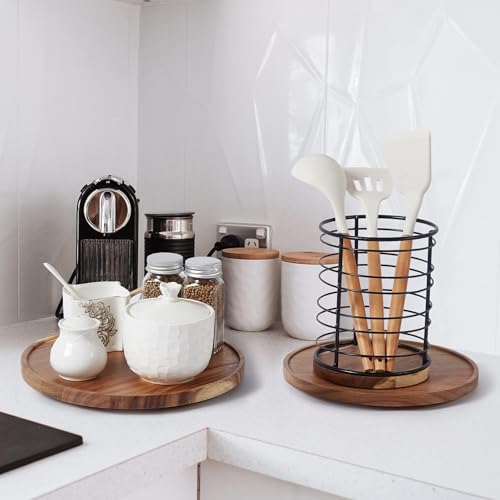 12 inch Acacia Wood Lazy Susan Organizers