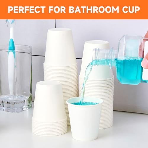300 Pack 3 oz Bathroom Paper Cups for Mouthwash (300 Count)