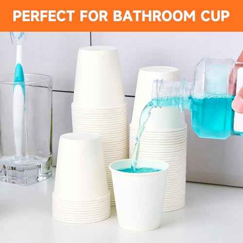3000 Pack 3 oz Bathroom Paper Cups for Mouthwash (3000 Count)
