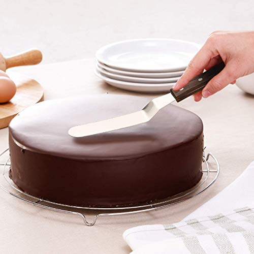 4PCS Offset Cake Icing Spatula Set 4” 6” 8” 10” with Wooden Handle (4 Count)